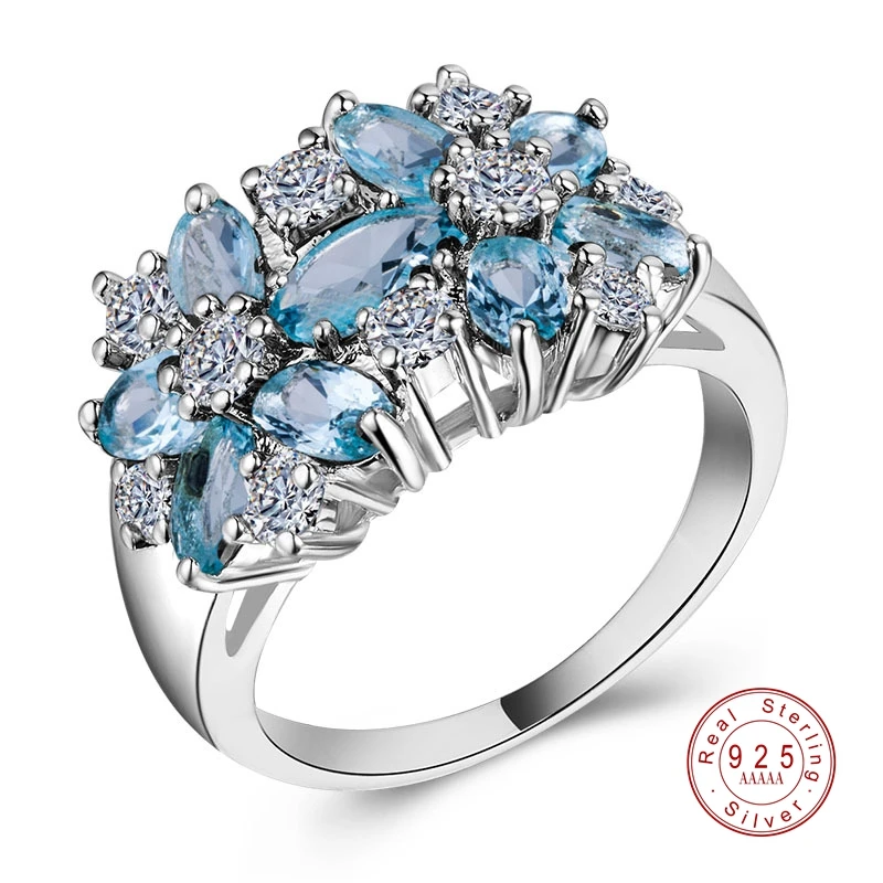 925 Silver Rings for Women Girls Brilliant CZ Crystal Wedding Engagement Jewelry silver ring wedding rings wedding ring finger ring