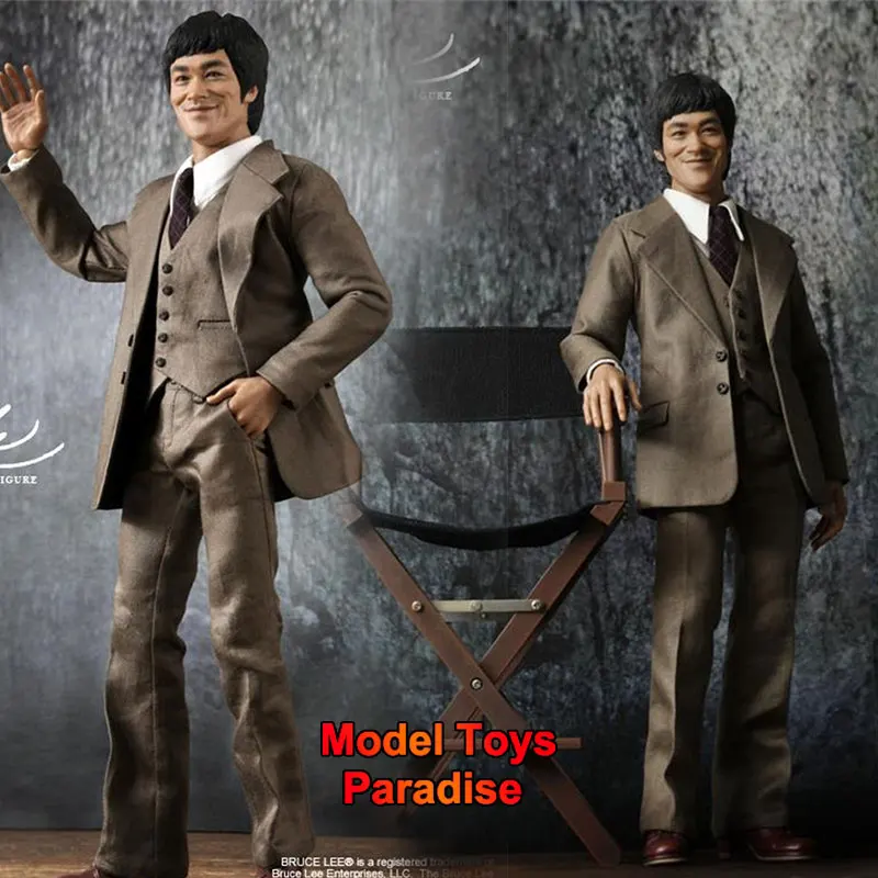

MIS11 HOTTOYS 1/6 Men Soldier Kung Fu Superstar Bruce Lee Western Style Clothes Full Set 12inch Action Figure Collectible Toys
