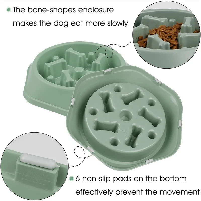 Slow Feeder Dog Bowl Anti-choking Puppy Food Bowl Anti-slip Pet thumbnail 8