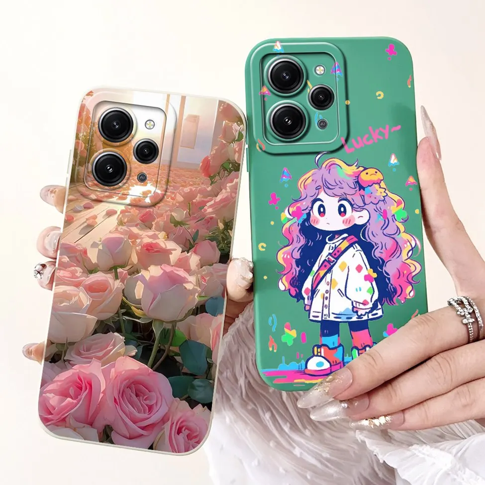 For Redmi 12 12C 4G Case Cover Cute Cat Aesthetic Women Silicone Shockproof Back Cover For Redmi 12C Phone Case Boy Girls