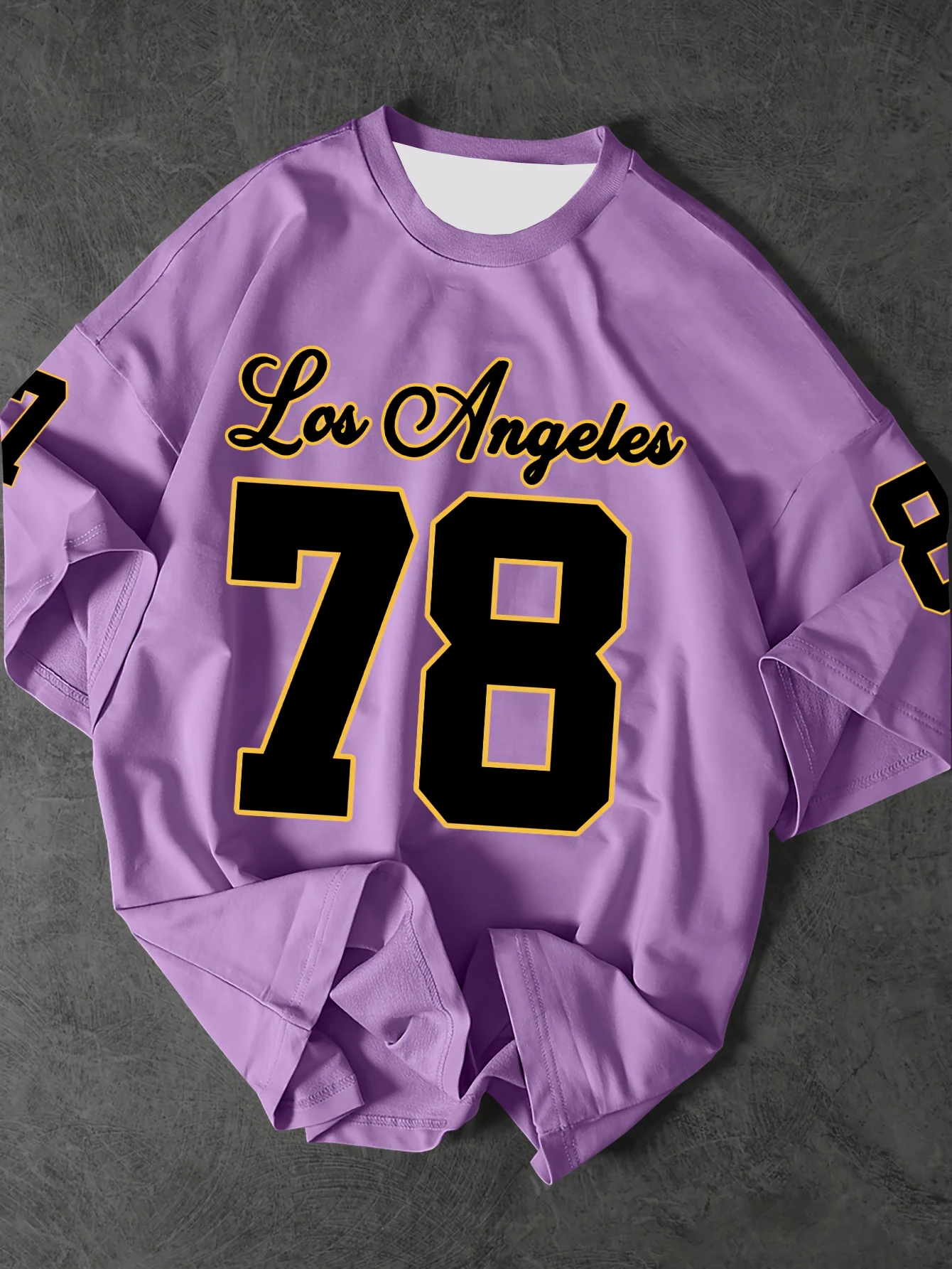 Men's Los Angeles Letter 78 Print Short Sleeve T-Shirt