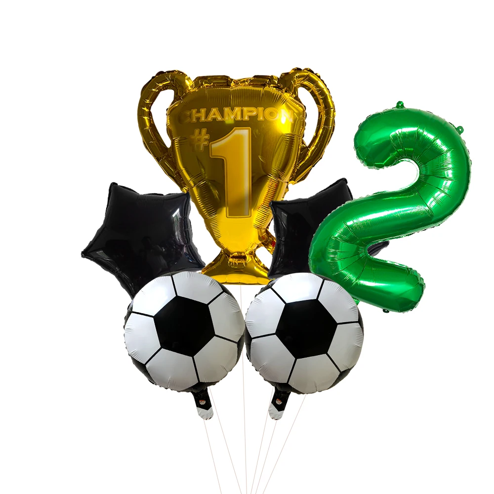 32 인치 녹색 자리 번호 글로브 축구 헬륨 풍선 트로피 풍선 어린이 선물 생일 파티 장식 어린이