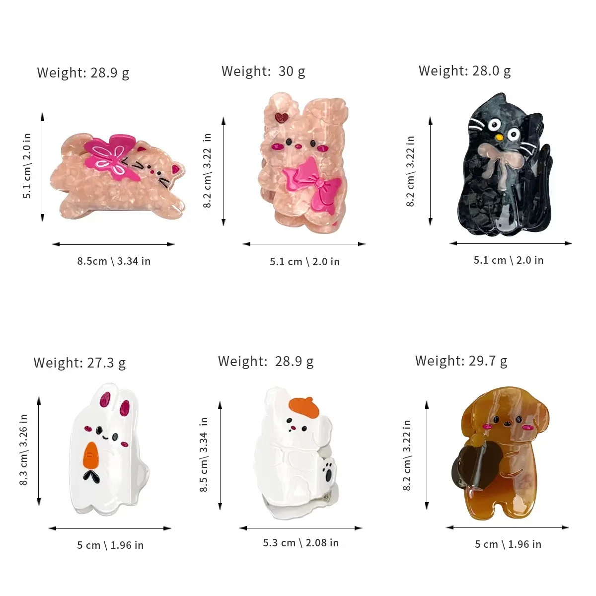 Koreanische Version des neuen Essigsäure-Grepple, süßer süßer Hai, Clip, Schleife, Kaninchen, Hinterkopf, Hochsteckfrisur, Haarschmuck, Mädchen – Detail 10