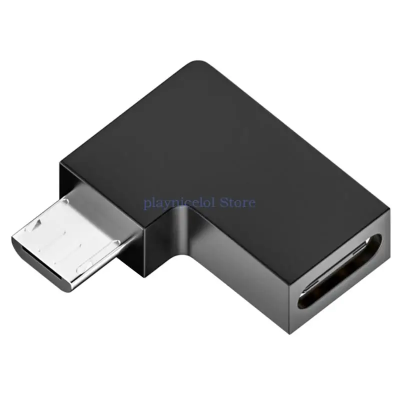 Right Angle Micro USB Male to USB-C Female Extension Adapter