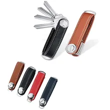 

1PC Car Key Pouch Bag Case Wallet Holder Chain Key Wallet Ring Collector Housekeeper Pocket Key Organizer Smart Leather Keychain