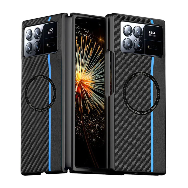 For MagSafe Magnetic Wireless Charging Phone Case For Xiaomi MIx Fold 3 Carbon Fiber Kevlar Soft Cover For Mix Fold3 Fold2