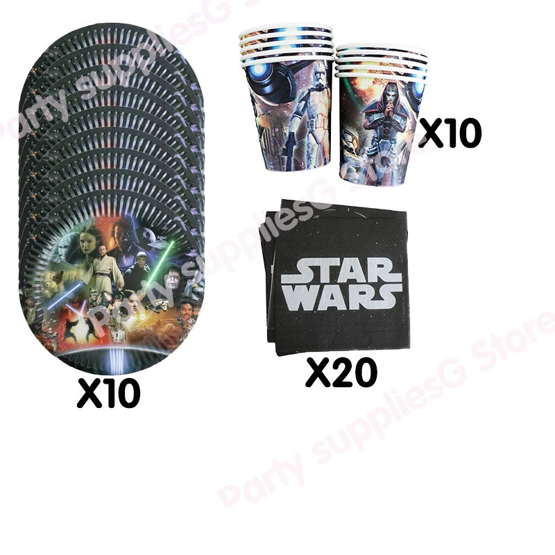 Star Wars Geburtstagsparty-Dekorationen Zahlenballons Teller Servietten Tortendekoration Hintergrund Kulisse Zubehör Geschenke – Detail 2