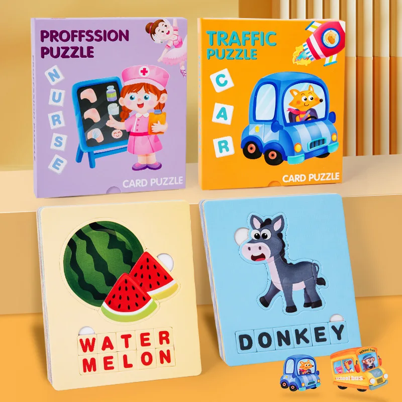 

Montessori Game Wooden Puzzles Animal Letters Early Educational Toy Development Toy for Baby 1 2 3 Years Puzzle