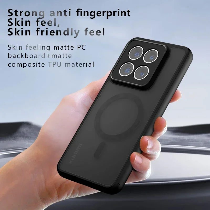 Matte Magnetic Acrylic Shockproof Transparent Case with Hard Bumper