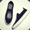 Spring Autumn New Men Leather Casual Shoes Man Slip-On Luxury Embroidery Suede Leather Flat Skate Shoes Trend Loafers 1