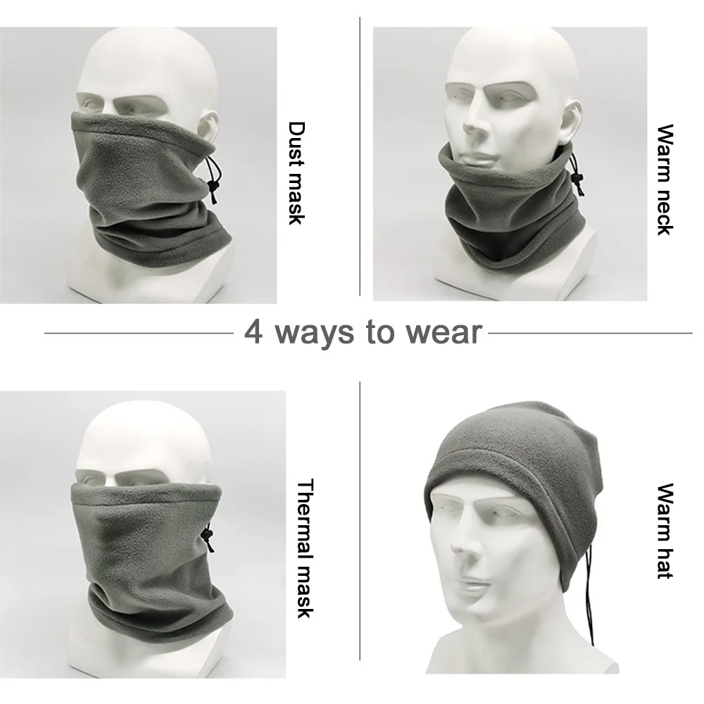 Fleece Neck Buff Male Bandana Winter Windproof Scarves Soft Cycling Hiking Half Mask Neck Warmer Gaiter Snowboard Bandana Ski