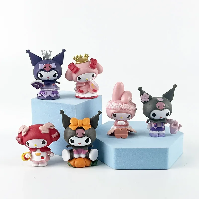 6Pcs/set Sanrio My Melody Kuromi Action Figure Model Doll Toys