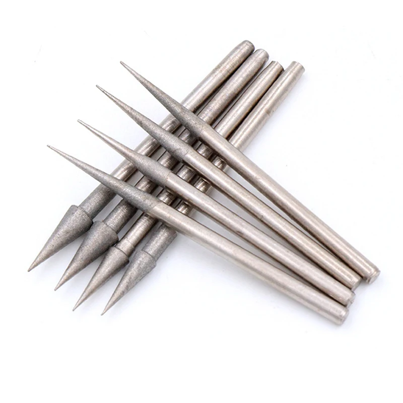 Jrealmer 10pcs 2.35mm Shank Tip Diamond Burrs Bits Dremel Burr