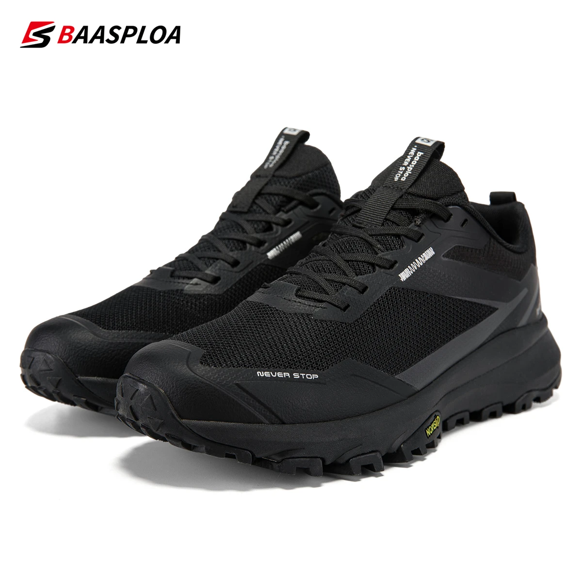 Baasploa Men Hiking Shoes Fashion Lightweight Outdoor Sneakers Breathable for Men Anti-Skid Wear-Resistant