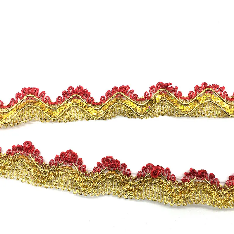 3M/5M 골드 실버 레이스 트림 스팽글 레이스 리본 무대 공연 파티 코스프레 웨딩 의류 DIY 봉제 의류 액세서리