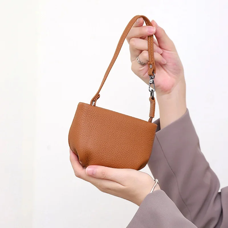 

Genuine Coin Real Leather Card Holder Clutch Short Wallets Slots for Women Mini Purse Pocketbook Money Bags
