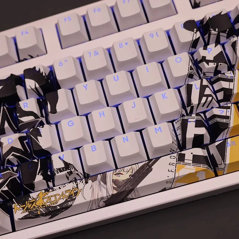 Meninas Frontline Ak12 Keycap Pbt Sublimação de Tintura Backlit Anime Gaming Key Caps para Ansi 61 87 104 108 Chaves Set - Imagem 5