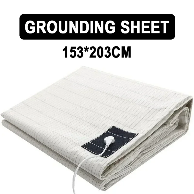 Earthing Bed Sheet Anti-static Grounding Sheet 5% Silver Fiber Conductive Organic Grounding Sleep Radiation Proof Mat 193X203CM 4