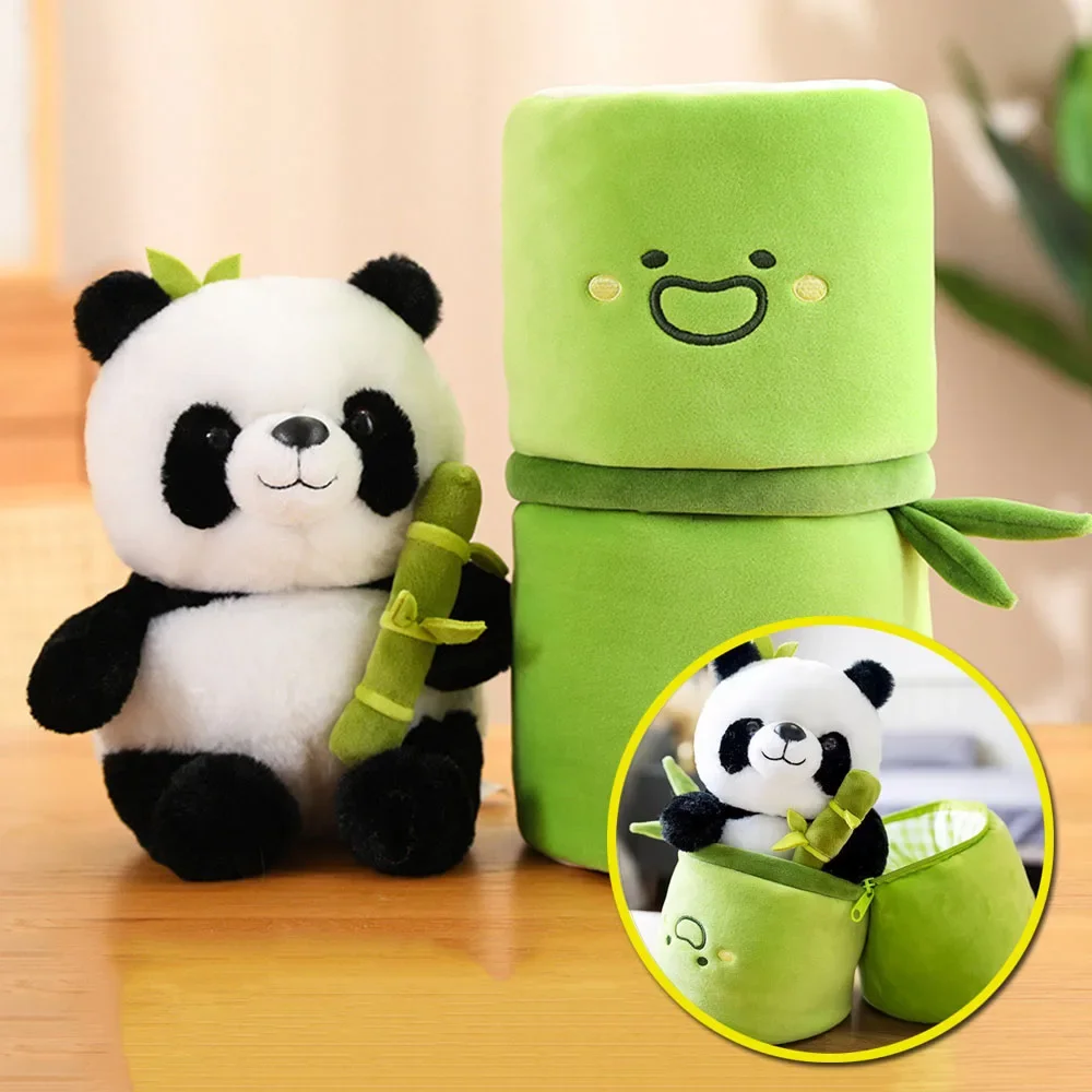25/38CM Panda with Bamboo Soft Plush Doll Pillow Stuffed International Favorite Dolls Birthday Christmas Gifts Presents for Kids