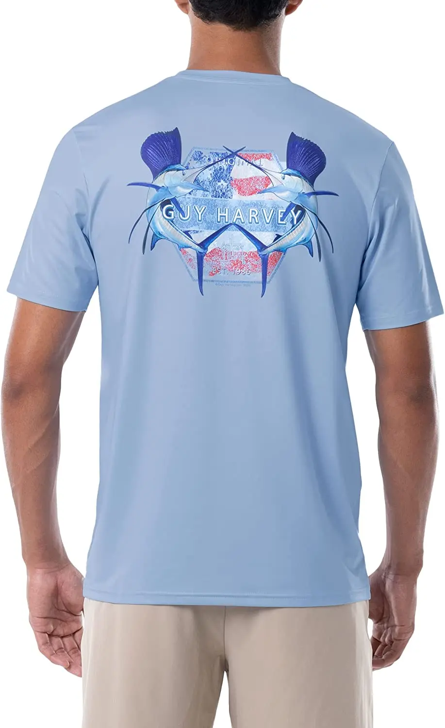 T-shirt Pêche Guy Harvey Homme L – Manches Longues, Protection UV, Ice Green