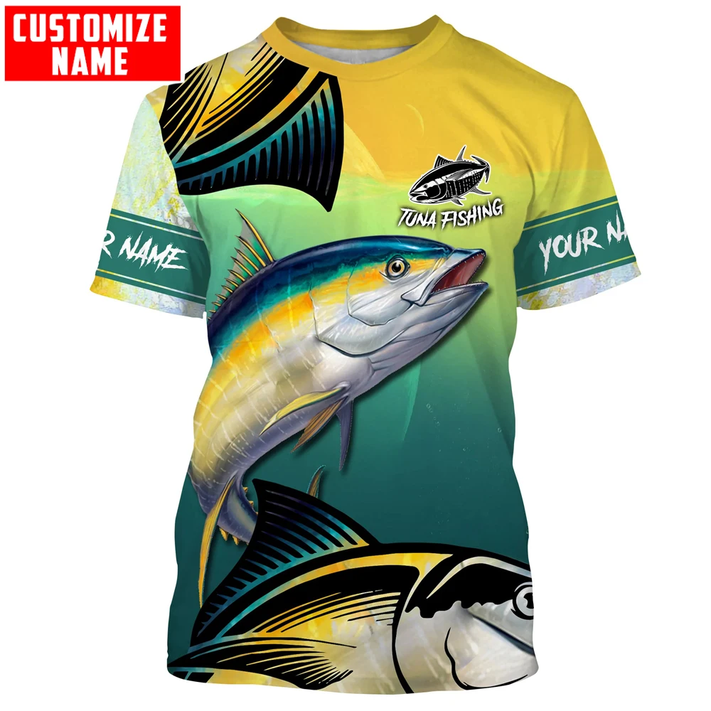 Men's Custom Plus Size Tuna Fishing T-Shirt 3D Printed Saltwater