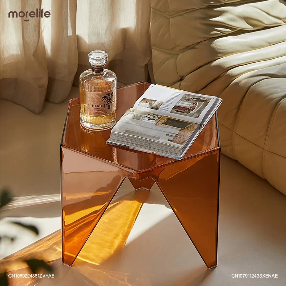 

Transparent Acrylic Small Coffee Tables Nordic Small Designer Mini Corner Table Creative Living Room Sofa Side Table Furniture