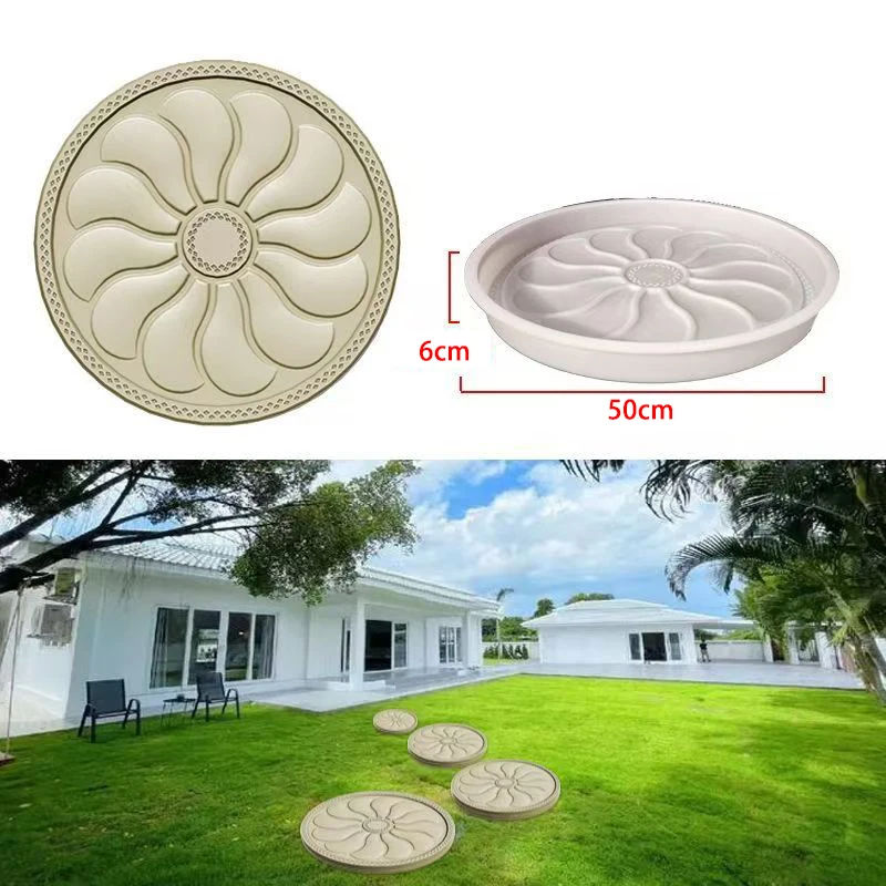 Millstone Cement Stepping Stone Grinding Disc Garden Anti-Slip Mold Outdoor Park Paving Imitation Brick Ting Step Stone