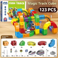 Electric Magnetic Track Set with Anti-Gravity Vehicles 100+ Piece STEM Building Toy Creative DIY Railway Model Gift