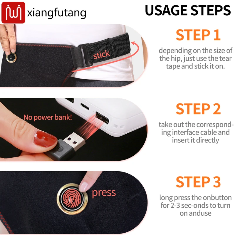 دعامة دعم الورك اللاسلكية الساخنة مع مدلك لتخفيف آلام عرق النسا علاج أسفل الظهر وسادة تدفئة الورك للشفاء البدني