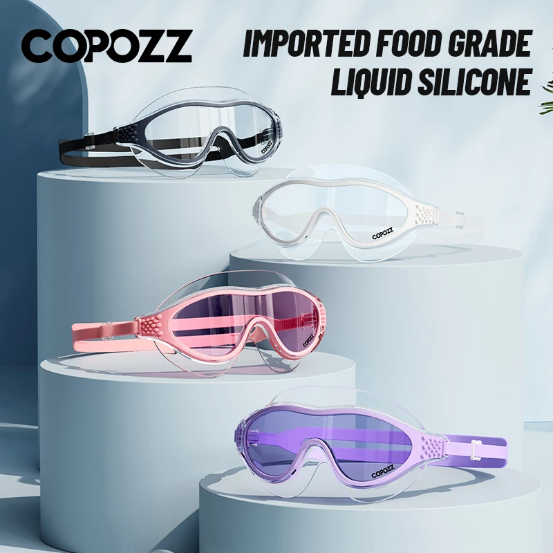 Big Frame Professional Swimming Waterproof Food Grade Silicone Glasses Swim Eyewear Anti-Fog UV Adult Men Women Diving Goggles 5
