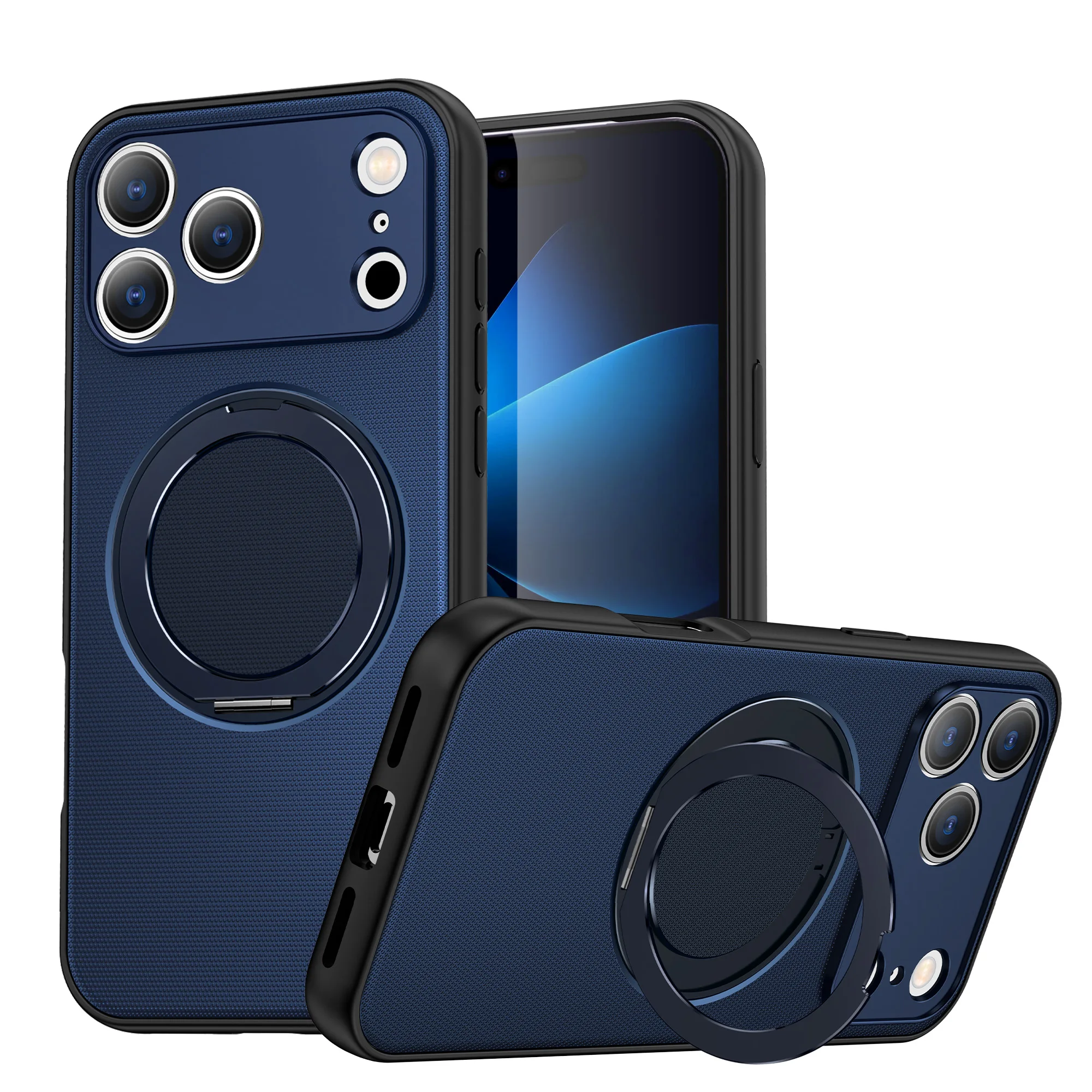 Magnetic Rotating Ring Holder Armor Phone Case with Magsafe Cover