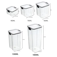 5Pcs Sets Sealed Jar Food Storage Box Transparent Plastic Kitchen Organizer Multigrain Tank Stackable Dried Sealed Storage Jars 6