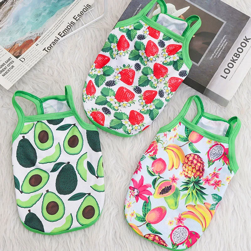 

Avocado Pattern Mesh Dog Vest Pet Summer Clothes Sleeveless Puppy Cat Hoodies Tank Top For Small Medium Dogs Chiwawa Pets Shirt