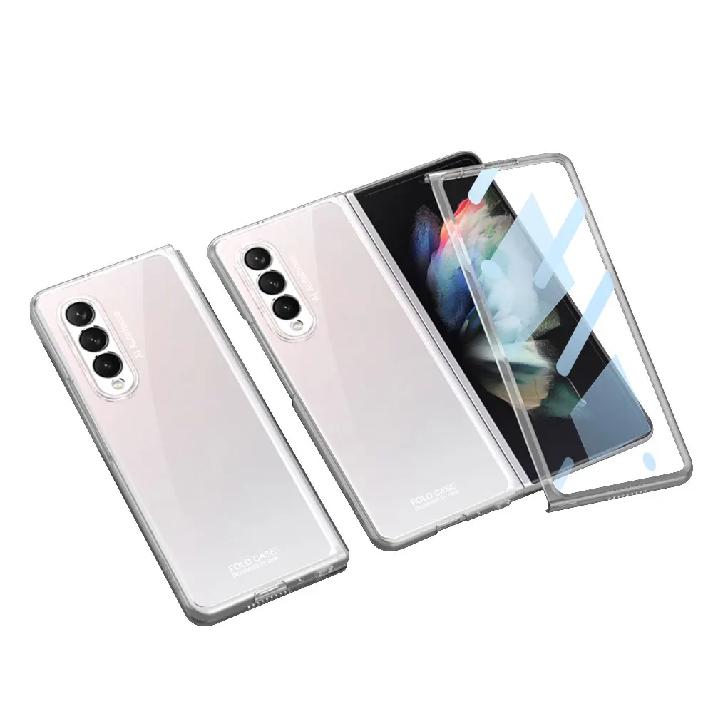 Luxury Plating Screen Glass Case For Samsung Galaxy Z Fold 3 Camera Protection H