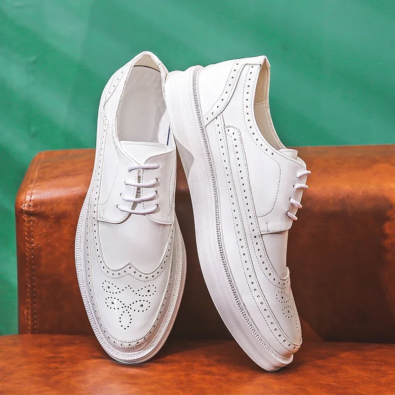 Classic High Quality Fashion Oxford Shoes Lace Up Men's Dress Shoes Style Moccasin Casual Men Leather