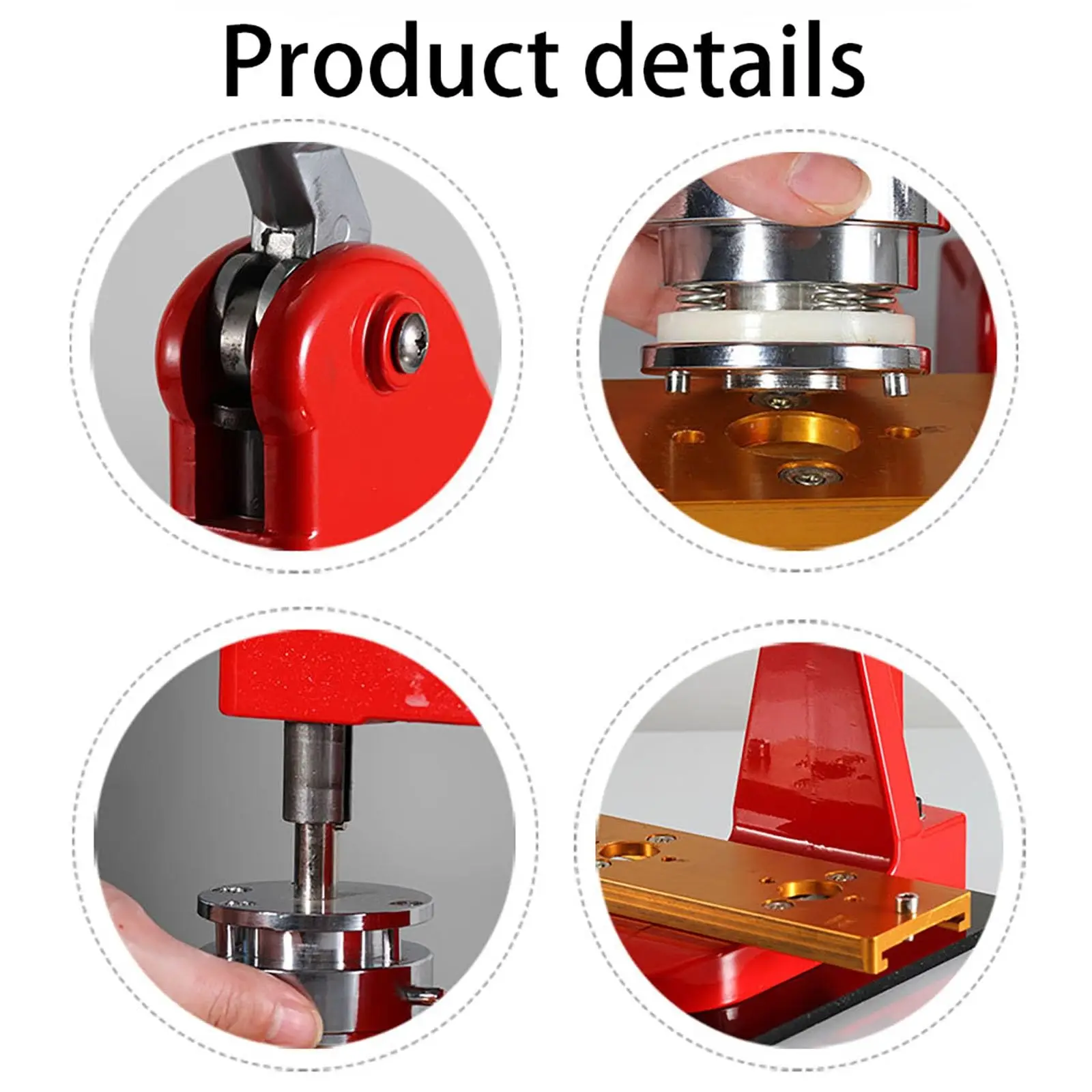 Button Making Machine Red Rotary Badge Making Machine Without Mold Children DIY Gifts Pin Maker Button Supplies
