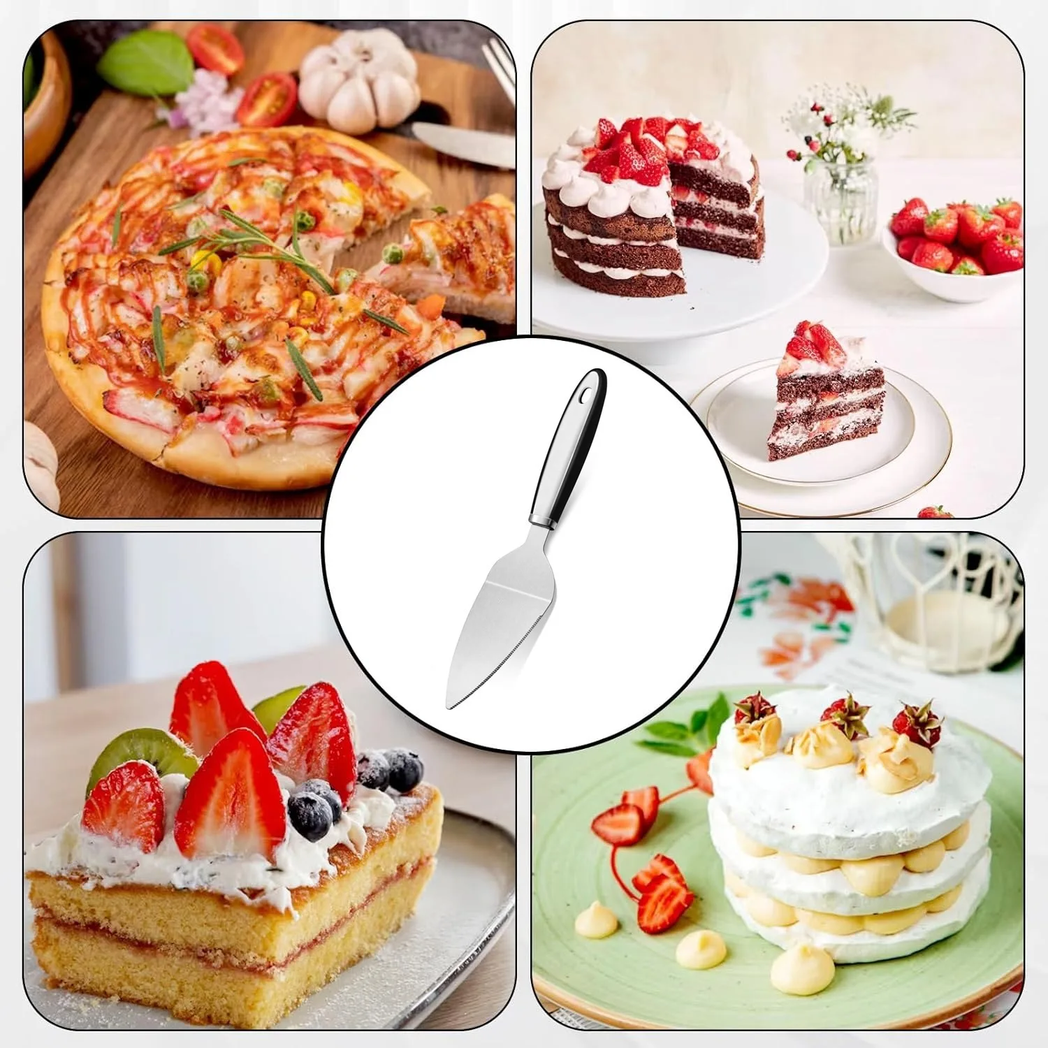 2pc Stainless Steel Cake Server Set 6