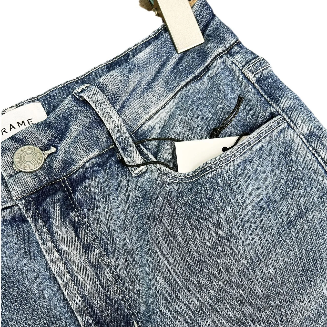 A 2024 Early Spring New FD Same Light Blue High Waist Micro Flared Feet Opening Slim Fit Denim Women's Pants FD389 5