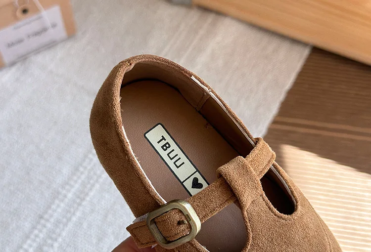 Mädchen Wildleder-Slipper mit weicher Sohle – Flexible Slip-On-Schuhe für Kleinkinder & Kinder, bequeme Schulschuhe im Vintage-Stil – Detail 23