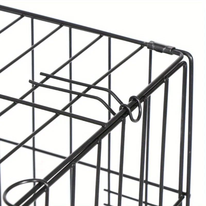 Dog Crate Folding Metal Wire Dog Kennel Cage Double Door 30/36/42Inches w/ Tray