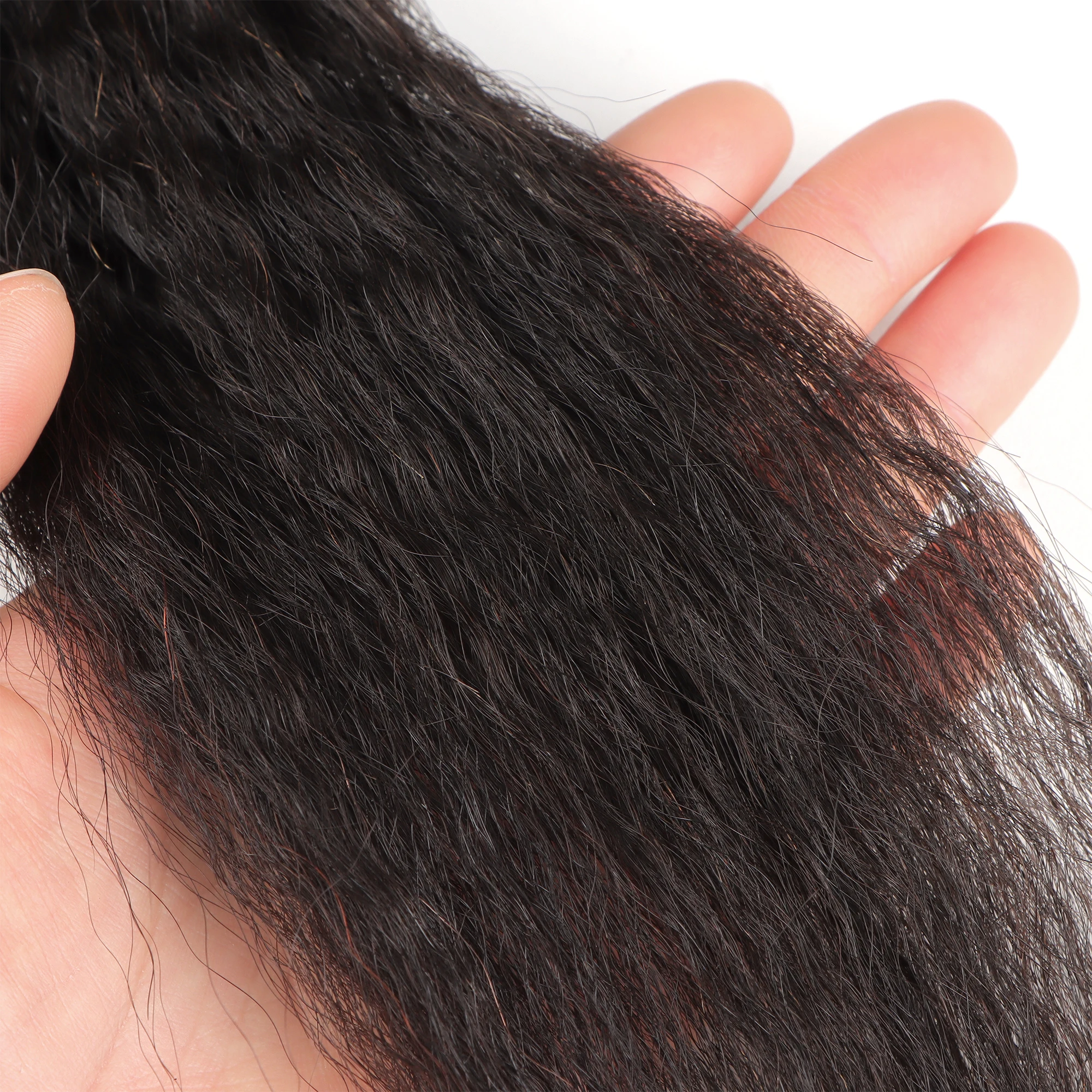 AHVAST kinky straight 100g hair bundles natural color high quality human hair for boho braiding remy extensions braids