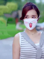 Забавное выражение, креативная аниме-вечеринка, маска для рта и лица для рта, черная унисекс, Kpop, пылезащитная, дышащая, милая маска Kawaii — изображение 6