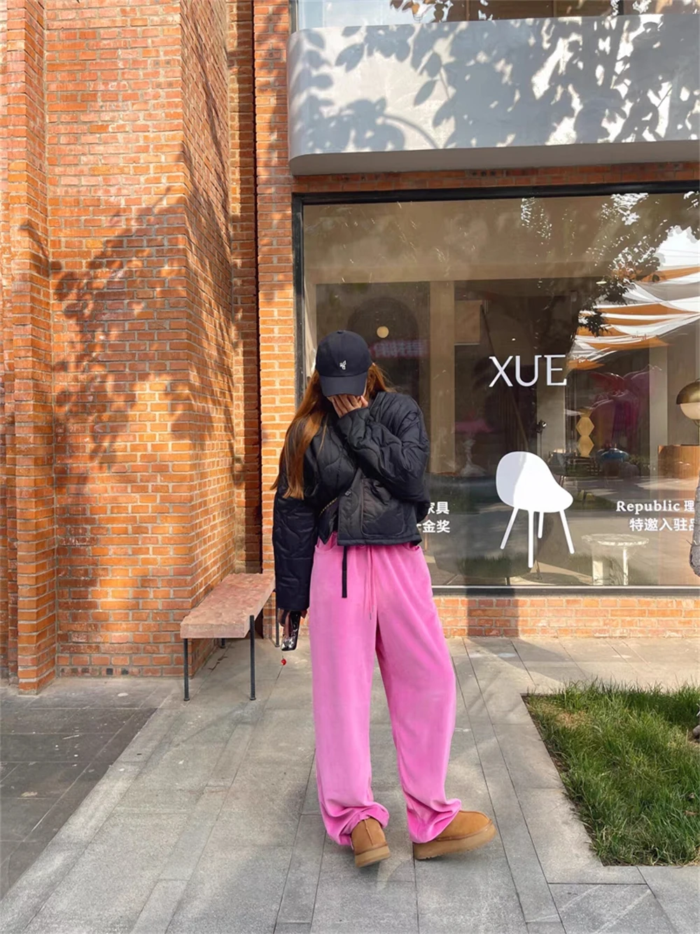 Korean Version Contrast Color Loose and Lim, Ightweight Ilhouette, Arm Uilted Otton Acket ew for Utumn and Inter 2023