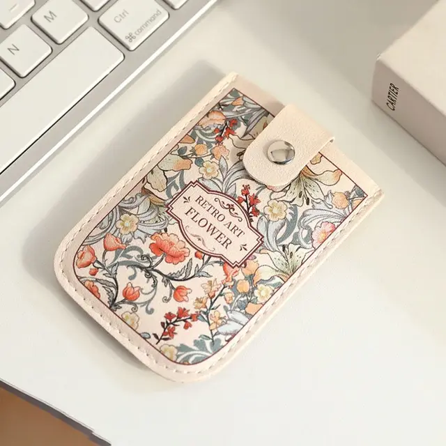Laminated Concealed Mini Card Wallet Pull-out Type RFID Blocking ID Card Holder 5 Card Pockets PU Leather Business Card Case 5