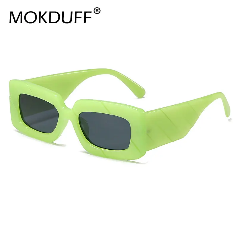 

MOKDUFF Retro Square Women Luxury Sunglasses Fashion Jelly Green Purple Shades UV400 Men Trending Gradient Sun Glasses