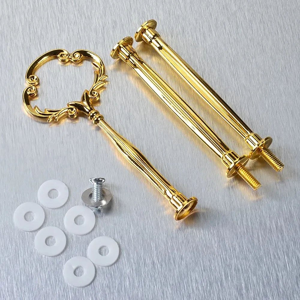 Hardware 2 Tier 3 Tier Zinc Alloy Cake Plate Stand Tray Handle Wedding Party cake display stand