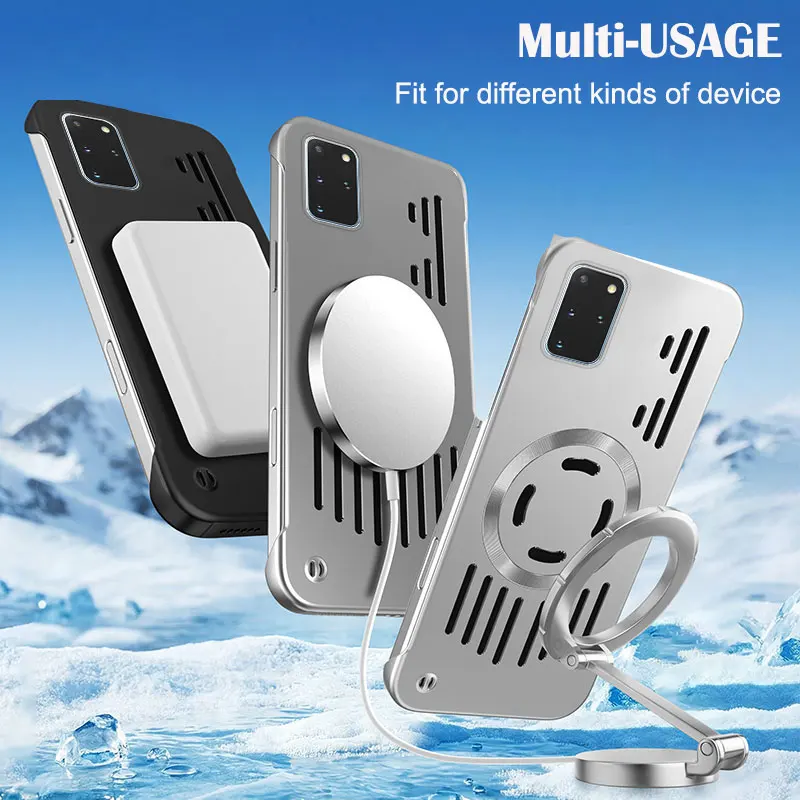 Frameless Metallic Hard Shell Case with Heat Dissipation and Magnetic Wireless Charging Compatibility