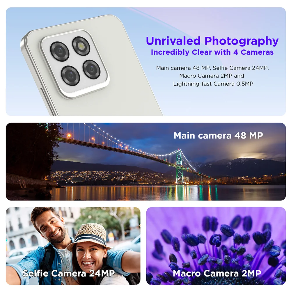 2025 New 6.75" HD+ Smartphone Global Version 12GB+128GB 48MP Camera MTK6765 5000mAh Android 14 Dual SIM NFC Cwowdefu Cell Phone 5