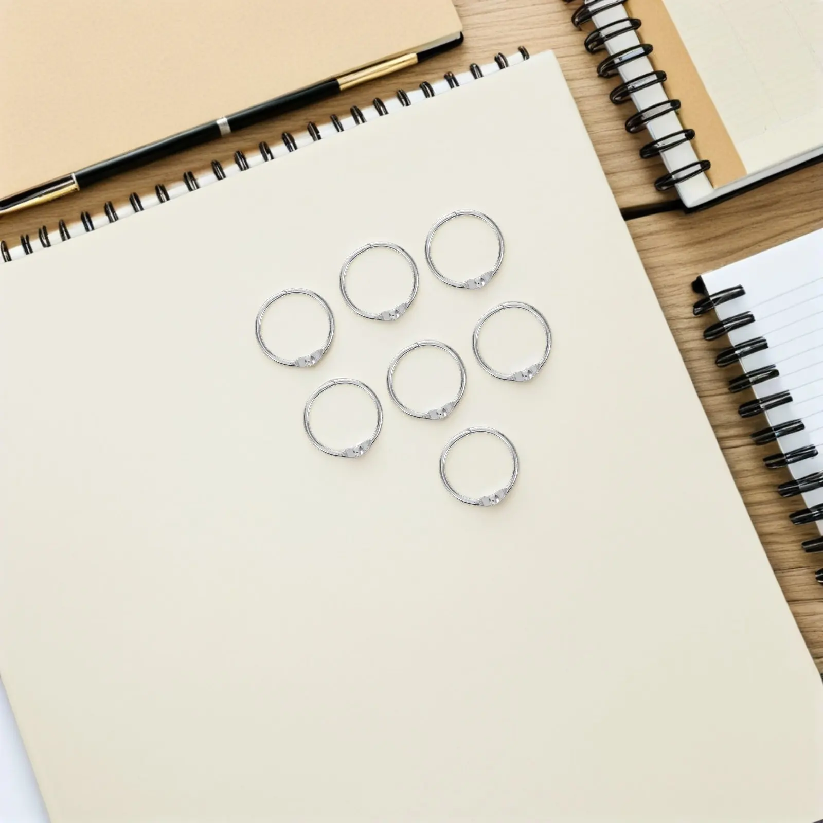 100개입 튼튼한 철제 바인더 링, 오픈형 카드 링 디자인, 루즈리프 용지, 인덱스 카드, 사진 앨범, 다이어리 바인딩, 책 바인딩용