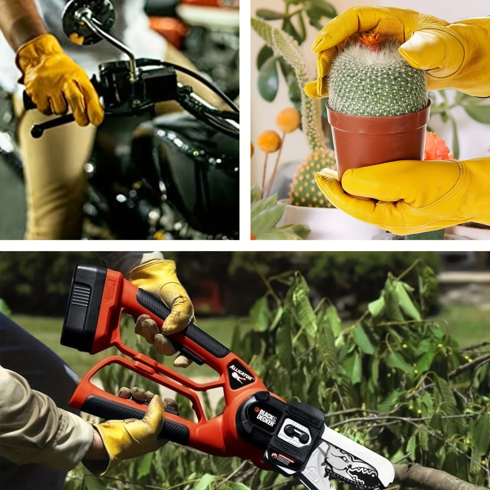 1 Pair of Durable Flex Grip Leather Work Gloves Stretchable Wrist Tough Cowhide for Comfort & Protection work gloves protective gloves